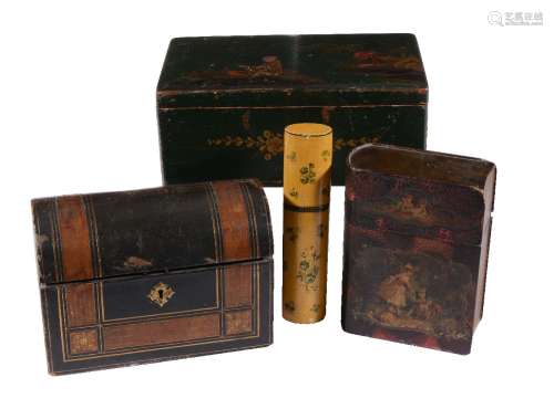 ϒ A Victorian tooled and parcel gilt leather bound wood stationery box, last quarter 19th century