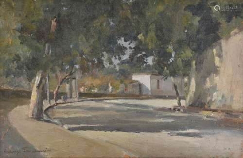 Amerigo Tamburrini (Italian 1901-1966)White house on a lane