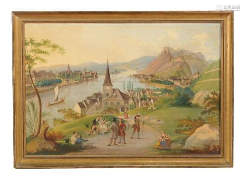 Carl Ludwig Hofmeister (Austrian 1790-1843)Koblenz Ehrenbreitstein und Staffendorf am Rhein