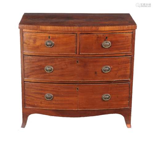 A George III mahogany bow front chest of drawers, early 19th century