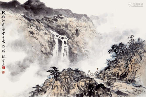 魏紫熙（1915～2002） 坐看云起时 立轴 设色纸本