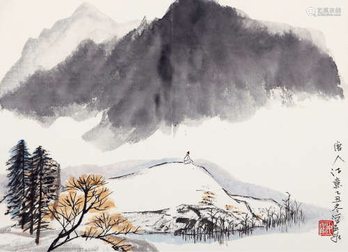 何海霞（1908～1998） 1985年作 唐人诗意图 镜心 设色纸本