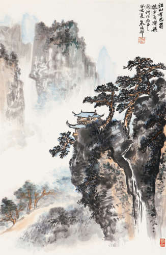 朱梅邨（1911～1993） 1983年作 江山有巴蜀 立轴 设色纸本