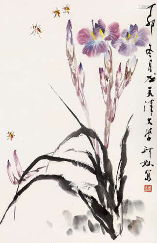 萧朗（1917～2010） 1987年作 风和日丽 镜心 设色纸本