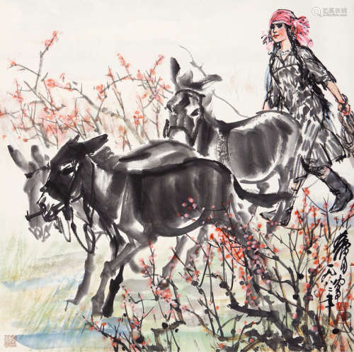 黄胄（1925～1997） 1982年作 春色图 镜心 设色纸本