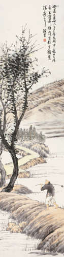 刘海粟（1896～1994） 1943年作 耕乐图 立轴 设色纸本