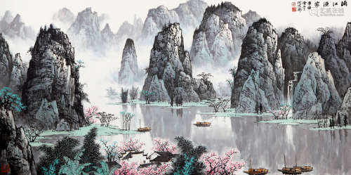 白雪石（1915～2011） 1981年作 漓江渔家 镜心 设色纸本