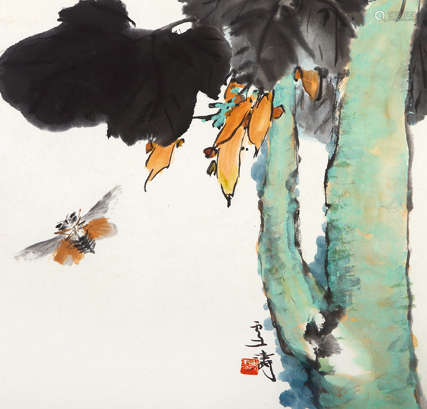 王雪涛（1903～1982） 盛夏 镜框 设色纸本