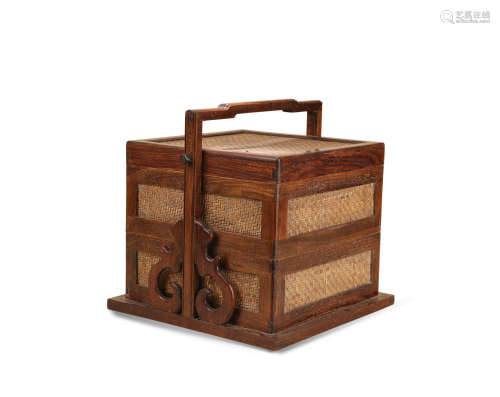 民国 红木编织屉盒