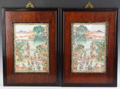 Pair of Chinese Porcelain Plaques