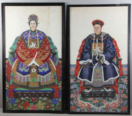 Pair of Antique Chinese Portraits