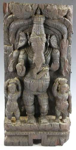 Ancient Indian Carved Panel of Elephant