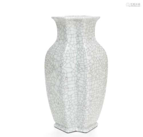 A Rare Chinese Crackle-Glazed Double Vase