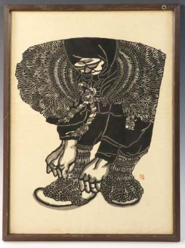 Japanese Woodcut on Paper