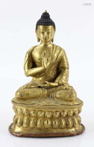 Chinese Gilt and Bronze Buddha Figure