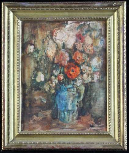 Conger Metcalf Oil on Paper, Floral Still Life