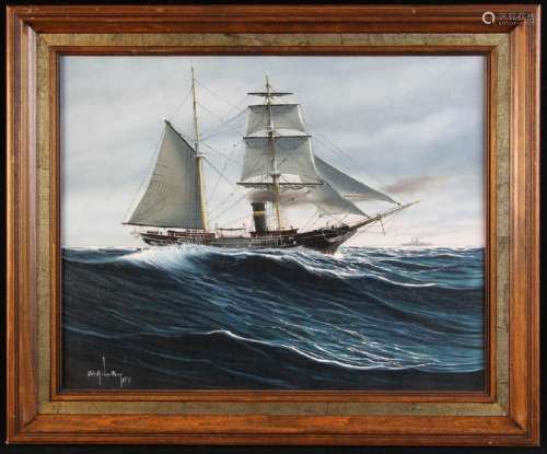 John Perry Steam Sailor Oil on Canvas