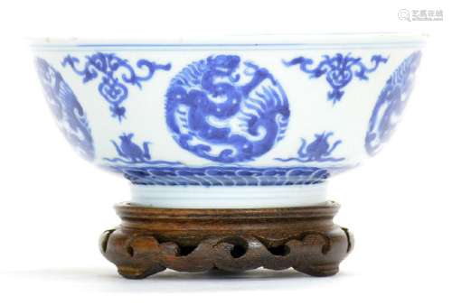 Large Chinese Blue & White Bowl
