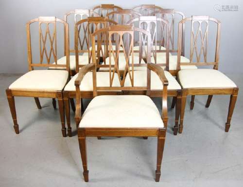 Set Ten Hepplewhite Dining Chairs