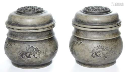 A Pair of Rare Chinese Yixing Cricket Cages