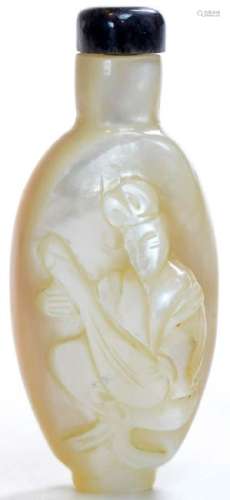 A Very Fine Carved Mother-of-Pearl Snuff Bottle