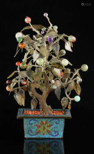 Chinese Republic Period Cloisonne Planter with Tree