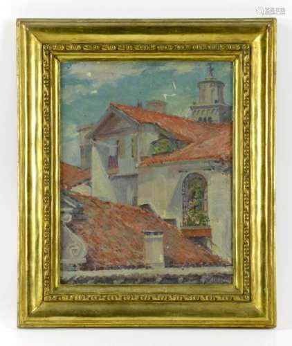 Munsell, Spanish Roof Tops, Oil on Canvas