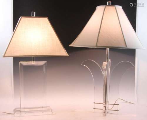 Two Lucite Lamps