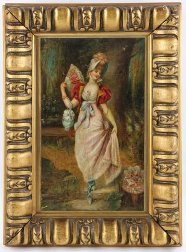 Zatzka, Portrait of Girl, Oil on Panel