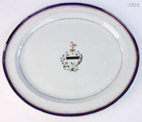 18thC Chinese Porcelain Armorial Platter