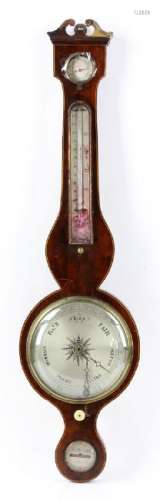 19thC English Mahogany Barometer