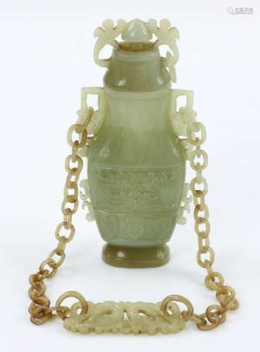 19th C. Chinese Carved Jade Vase