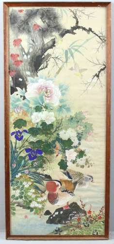 Circa 1920 Japanese Painting on Silk