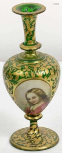 19thC Handpainted Portrait Vase