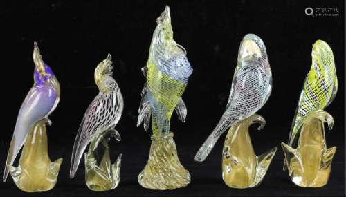 Collection of Murano Glass Birds