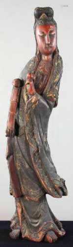 19th C. Chinese Wood Figure of Guanyin