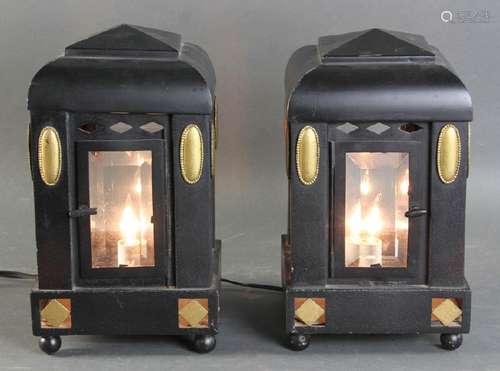 Pair of Austrian Painted Lanterns