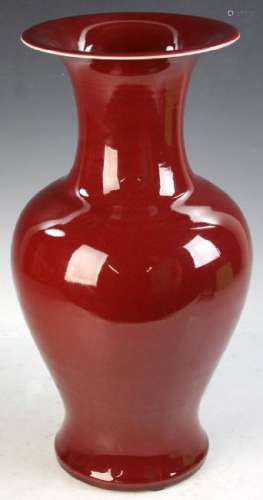 Large Chinese Ox Blood Red Porcelain Vase