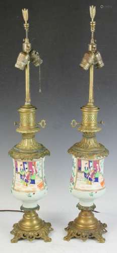 Pair of 19thC Chinese Lamps
