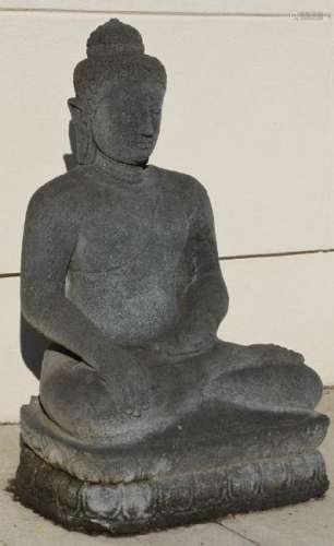 Old Carved Lava Rock Buddha
