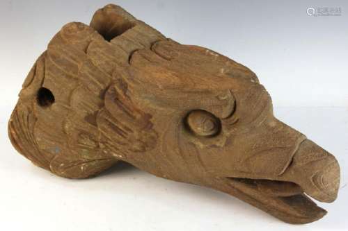 Antique Carved Eagle Head