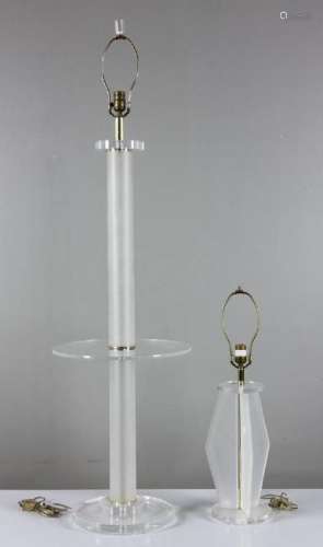 Two Mid-Century Lucite Lamps