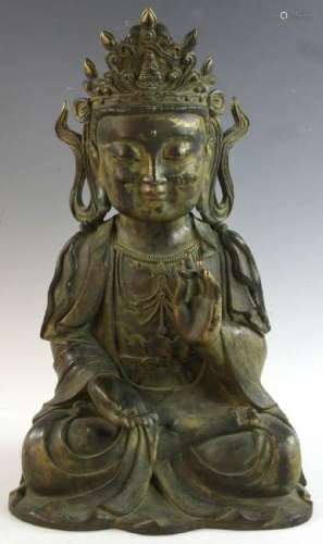 Chinese Large Gilt Bronze Buddha
