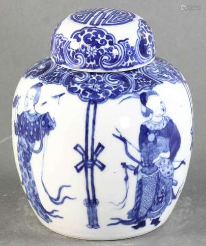 Chinese Blue and White Porcelain Tea Jar