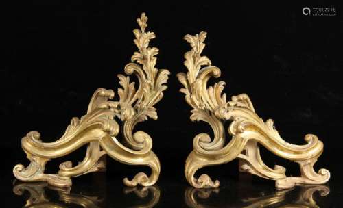 Pair of 19thC French Bronze Chenets