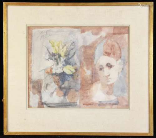 Conger Metcalf Watercolor, Portrait and Florals