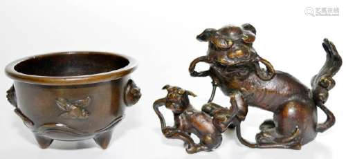 Two Chinese Bronze Scholar Items
