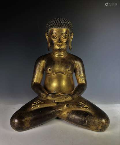 Large Gilt Bronze Figure Yogi