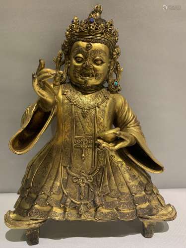 Gilt Bronze Figure of Dharmapala