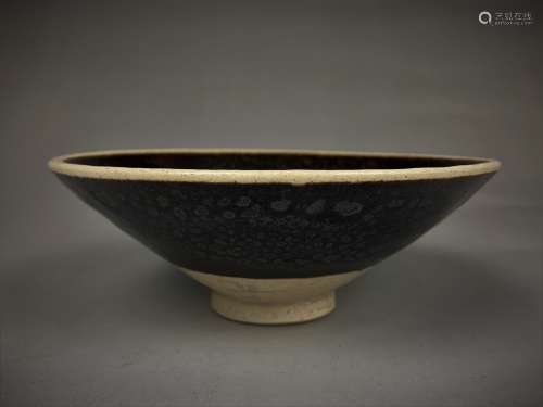 Oil Spot Dark Glazed Porcelain Bowl